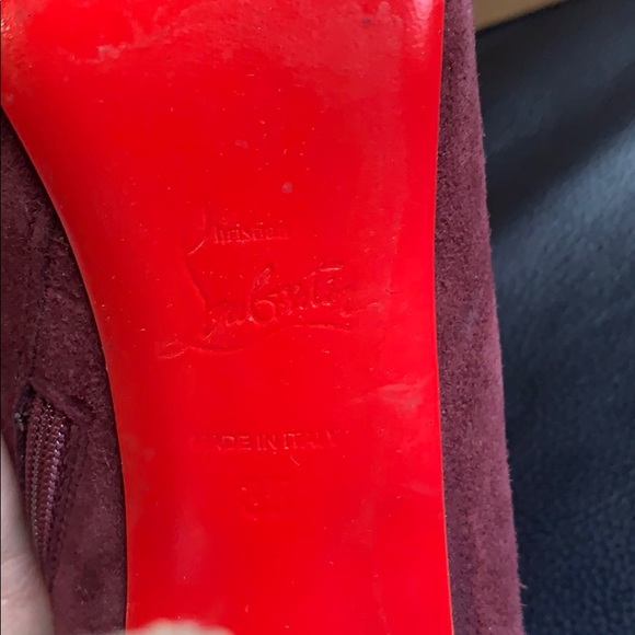 Louboutin Vicky Booty 120 Suede Royal Bordeaux - Picture 5 of 12